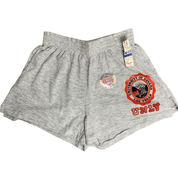Vintage 80s UNLV Las Vegas Athletic Shorts S Heather Grey Deadstock